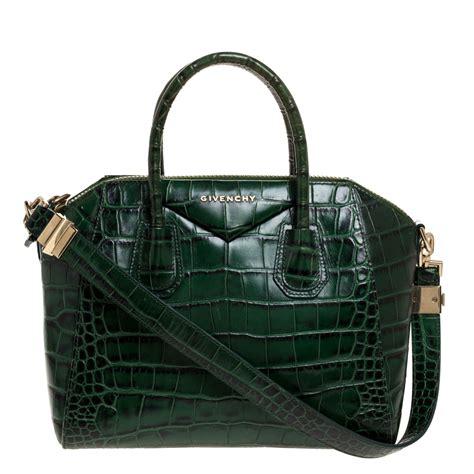 givenchy antigona green croc|Givenchy antigona mini.